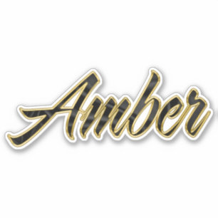 Amber noir or Lettre Autocollant Sticker