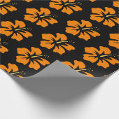 Amber op Black Hibiscus Cadeaupapier (Hoek)