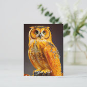 Amber Owl. Briefkaart (Staand voorkant)