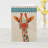 Amber Peeking Giraffe Carte de fête des mères II (Fleur jaune)