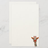 Amber Peking Giraffe Stationery Briefpapier (Voorkant / Achterkant)