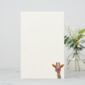 Amber Peking Giraffe Stationery Briefpapier (Staand voorkant)