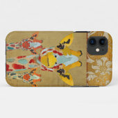 Amber Peking Giraffes Gold Damask iPhone Case (Achterkant (horizontaal))