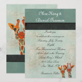 Amber Peking Giraffes Weddenschap Kaart (Voorkant / Achterkant)