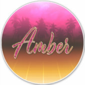Amber prénom nom rose doré autocollant Sticker (Devant)