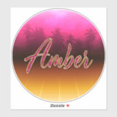 Amber prénom nom rose doré autocollant Sticker (Feuille)