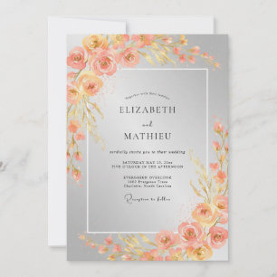 Amber Ranunculus Gedempte Eucalyptus Bruiloft Kaart