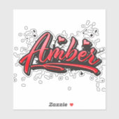 Amber red Heart Graffiti Aufkleber Sticker (Vel)