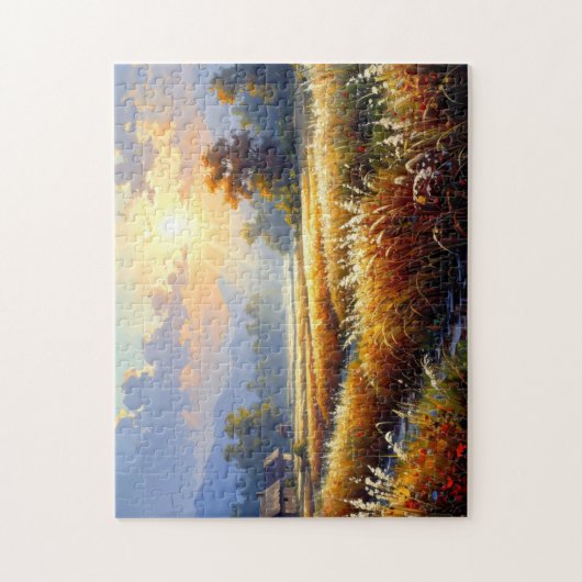 Amber Silence Over the Fields Puzzle (Vertical)