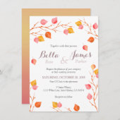 Amber Sky Autumn Leafs Invitations Mariages de aut (Devant / Derrière)