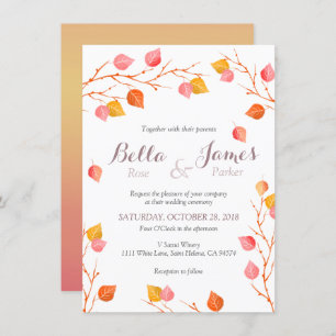 Amber Sky Autumn Leafs Invitations Mariages de aut