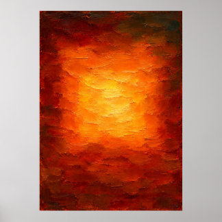 Amber Straling - Textuur Oranje Abstract Poster