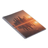 Amber Sunrise Futuristic Skyline Carnet (Côté Droit)