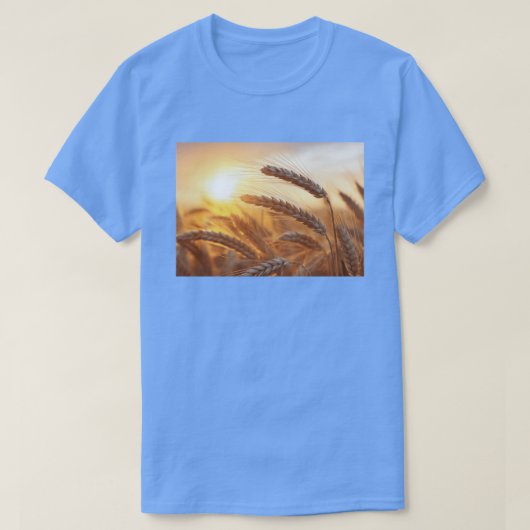 Amber Waves Minimal Botanical Rustic Subdued Tarwe T-shirt (Design voorkant)