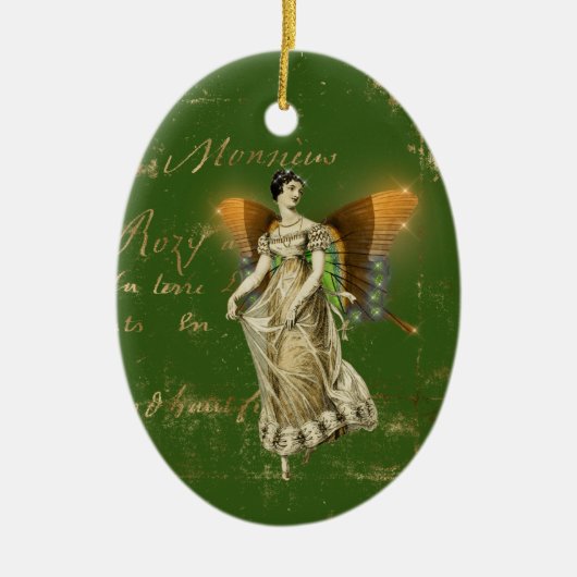  Amber Wing Fairy Keramisch Ornament (Voorkant)