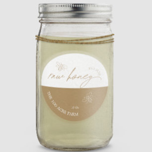 Amber & Wit Moderne Apiary Raw Honing Ronde Sticker