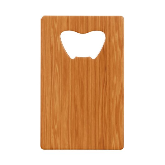 Amber Wood Graan Kredietkaart Flessenopener (Voorkant)