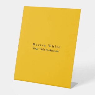 Amber Yellow Plain Elegant Professional Reclamebord Met Voetstuk
