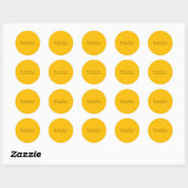 Amber Yellow Plain Elegant Professional Ronde Sticker (Vel)