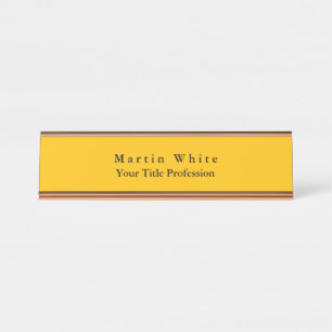 Amber Yellow Rose Gold Plain Elegant Professional Bureau Naambordje
