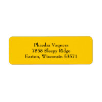 Amber Yellow Simple Plain Return-adreslabels