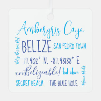 Ambergris Caye Belize Ornament van metaal