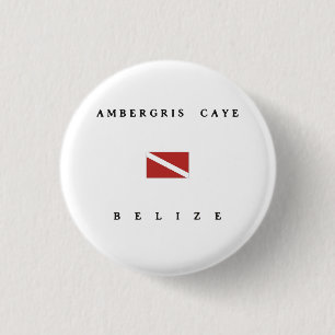 Ambergris Caye Belize Scuba Dive Flag Ronde Button 3,2 Cm