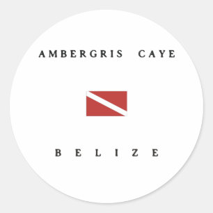 Ambergris Caye Belize Scuba Dive Flag Ronde Sticker