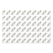 Amberjack in Leger Groen op Wit in Groot