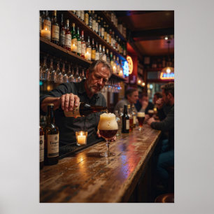Amberkleurige herberg gloed en stille rituele post poster