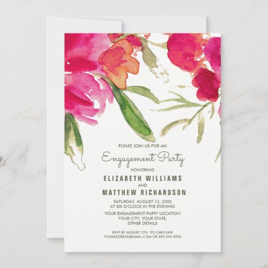 Ambiance florale romantique Invitation (Devant)