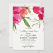 Ambiance florale romantique invitation mariage (Devant)