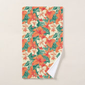 Ambiance hawaïenne esthétique fleurs tropicales mo (Serviette à main)