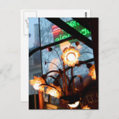 Ambiance parisienne Lampes et réflexion Carte post (Devant / Derrière)