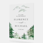 Ambiance romantique Bois Mariage Bienvenue (Angle)