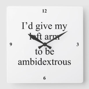 Ambidexterlijk. Vierkante Klok