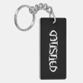 Ambigram Sleutelhanger "TEVREDEN" (Voorkant Links)