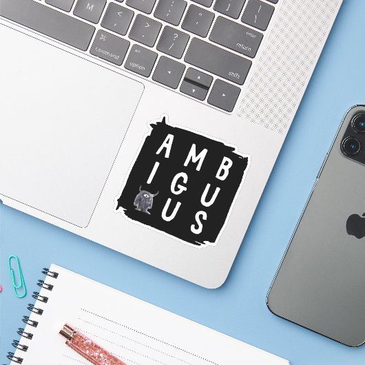 Ambiguous Disk Golf Sticker (Laptop met iPhone)