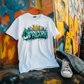 Ambitieuze Capricorn Zodiac Graffiti Airbrush Tri-Blend Shirt