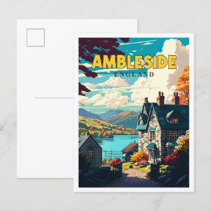 Ambleside Engeland vintage reisillustratie Briefkaart