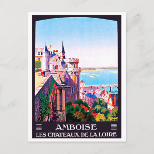 Amboise, middeleeuws kasteel, Frankrijk Briefkaart