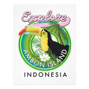 Ambon eiland Indonesië reislogo Foto Afdruk