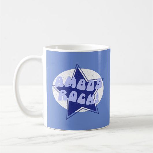 Ambos Rock Funny Blue Ambulance driver Koffiemok (Links)