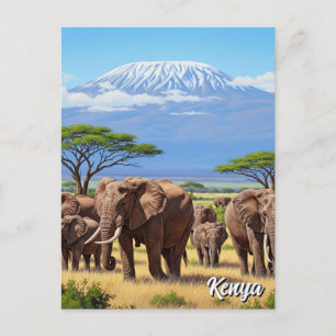 Amboseli Nationaal Park Kenia Olifanten Briefkaart