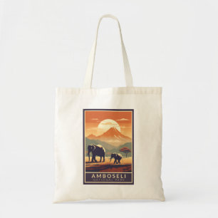 Amboseli National Park Kenia Travel Art Vintage Tote Bag