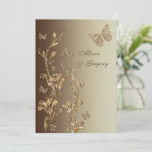 Ambre, faire-part de mariage floral de papillons (Debout devant)