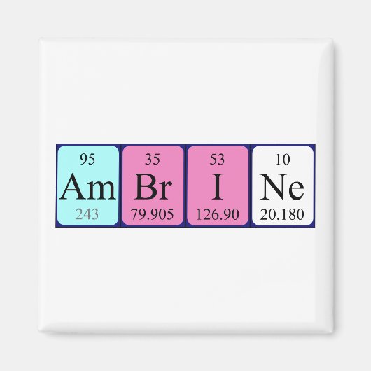 Ambrine periodieke tabelnaam magneet (Voorkant)