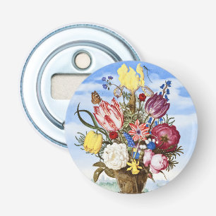 Ambrosius Bosschaert Bouquet op de rand van een ra Button Flesopener