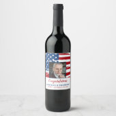 Ambtshalve Amerikaanse vlag Patriottisch Wijn Etiket (Voorkant)