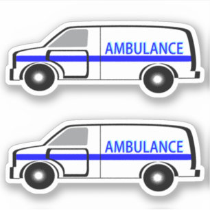 Ambulance - 2-up contour Cut Sticker